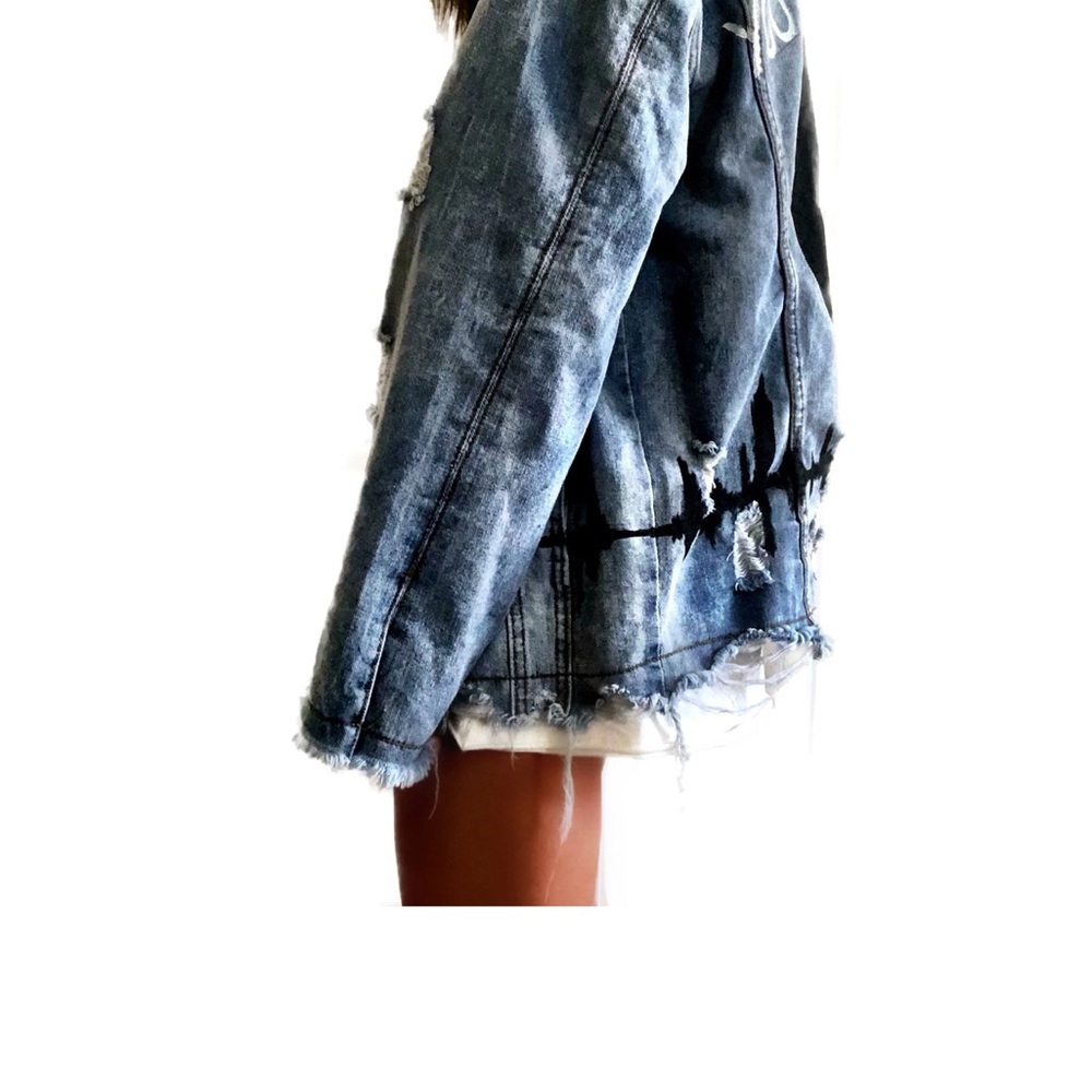 Distressed Blue Denim Jacket - Picture 5 of 5